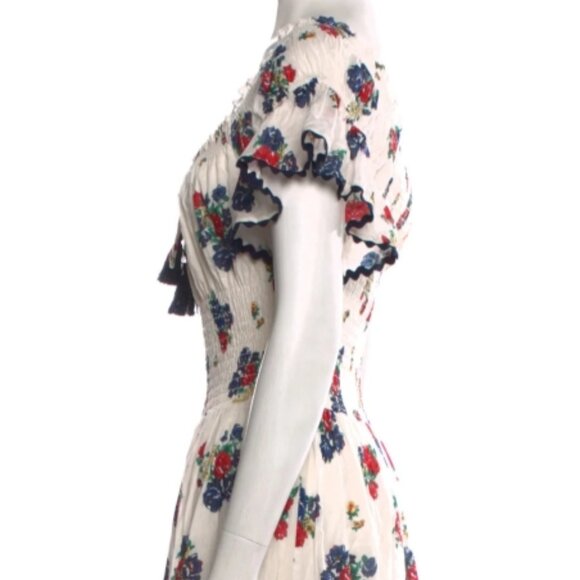 Tory Burch Meadow Folly Cotton Voile Floral Multi Midi Dress M $398 - Picture 4 of 10